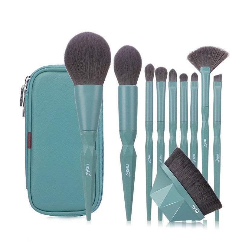 STORAZONE Makeup Green brush and bag Makeup Set Brush Eye Shadow Brush Foundation Brush Full Set of Makeup Tools