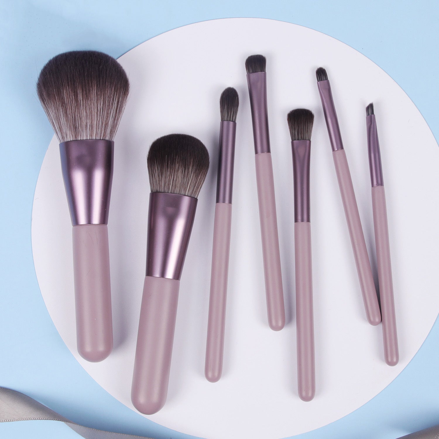 STORAZONE Makeup Grey / Q7 pcs Makeup, Blush, Eyeshadow and Lip Brush Set of 7 Makeup Brushes