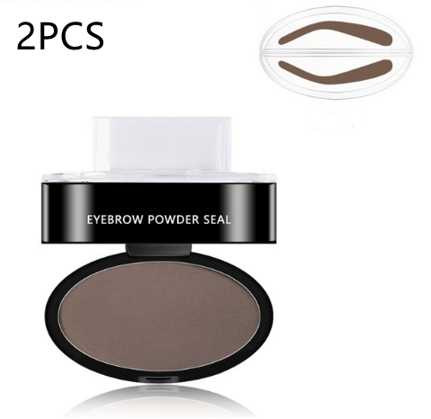 STORAZONE Makeup Light brown / Arch Shape Stamp 2PCS Eyebrow Powder Stamp Tint Stencil Kit Cosmetics Professional Makeup Waterproof Eye Brow Stamp Lift Eyebrow Enhancers Stencil Kit