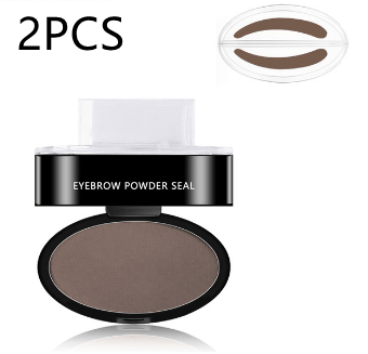 STORAZONE Makeup Light brown / Curved Shape Stamp 2PCS Eyebrow Powder Stamp Tint Stencil Kit Cosmetics Professional Makeup Waterproof Eye Brow Stamp Lift Eyebrow Enhancers Stencil Kit