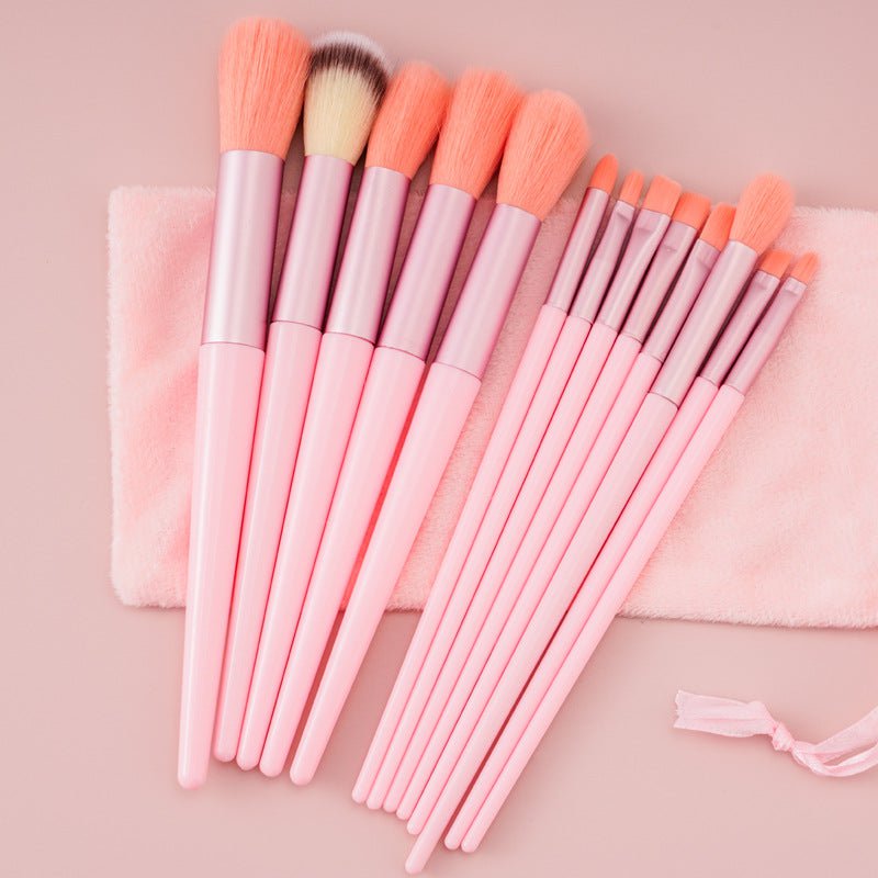 STORAZONE Makeup Pink 13Pcs Makeup Brush Set Make Up Concealer Brush Blush Powder Brush Eye Shadow Highlighter Foundation Brush Cosmetic Beauty Tools