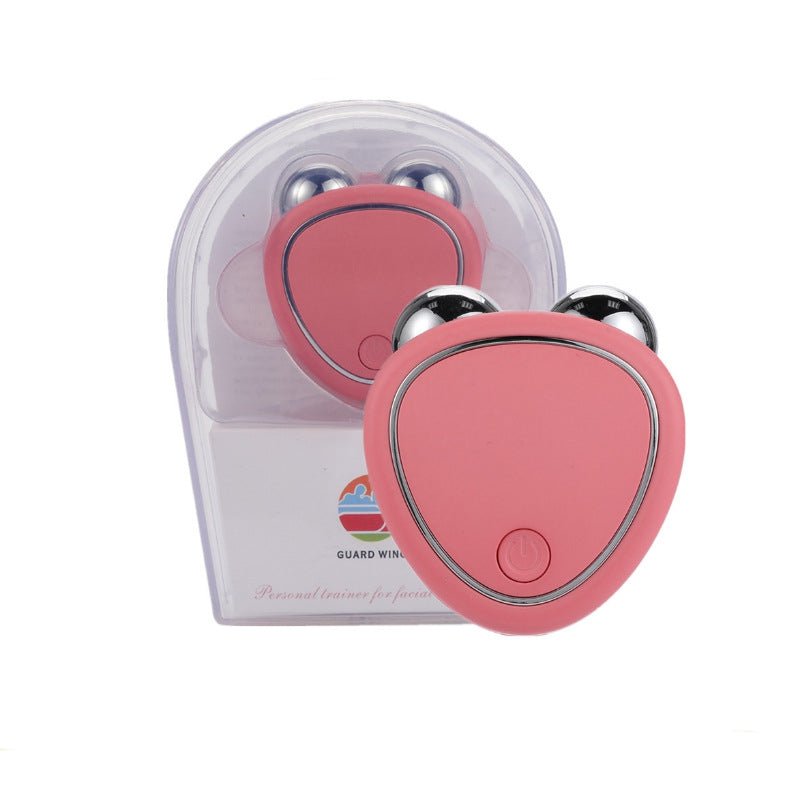 STORAZONE Makeup Pink / USB / Box Portable Facial Micro-current Beauty Instrument For Lifting Thinning And Reducing Edema With Double Roller Massager