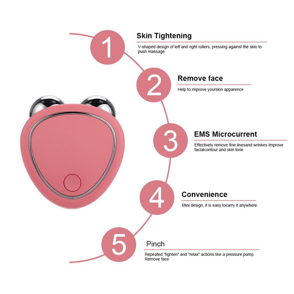 STORAZONE Makeup Portable Facial Micro-current Beauty Instrument For Lifting Thinning And Reducing Edema With Double Roller Massager