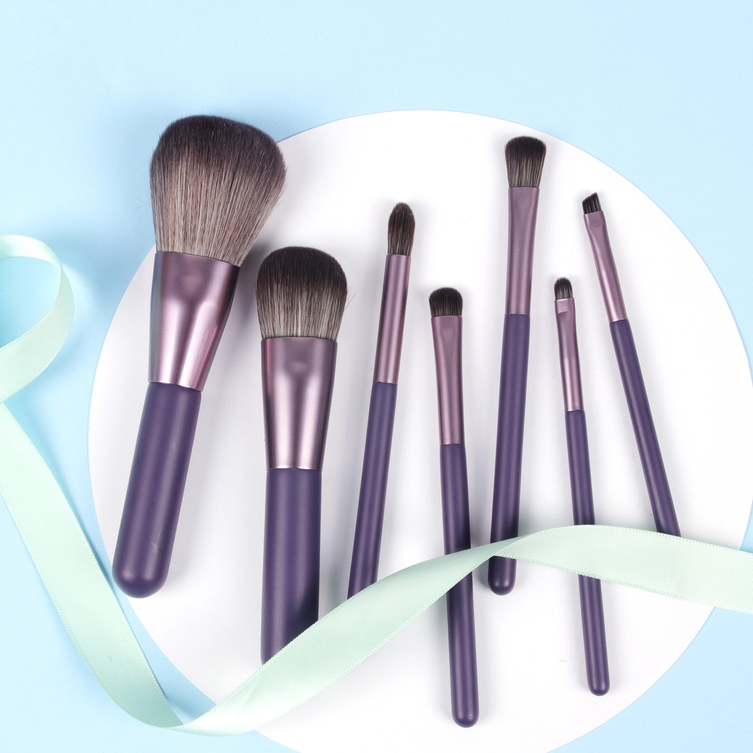 STORAZONE Makeup Purple / Q7 pcs Makeup, Blush, Eyeshadow and Lip Brush Set of 7 Makeup Brushes