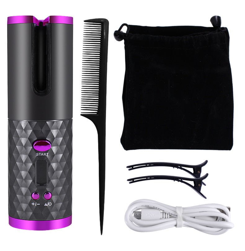 STORAZONE Makeup Rechargeable Automatic Hair Curler Women Portable Hair Curling Iron LCD Display Ceramic Curly Rotating Curling Wave Styer