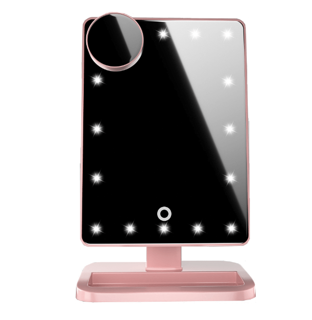 STORAZONE Makeup Rose gold Touch Screen Makeup Mirror With 20 LED Light Bluetooth Music Speaker 10X Magnifying Mirrors Lights