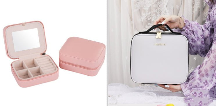 STORAZONE Makeup Set2 / 12inches / USB Smart LED Cosmetic Case With Mirror Cosmetic Bag Large Capacity Fashion Portable Storage Bag Travel Makeup Bags