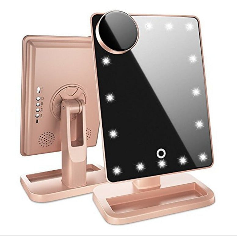 STORAZONE Makeup Touch Screen Makeup Mirror With 20 LED Light Bluetooth Music Speaker 10X Magnifying Mirrors Lights