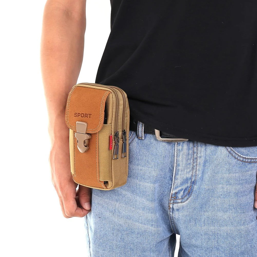 Storazone Man Belt Pouch Mobile Phone Bag for Men Phone Holster Bag Molle Waist Bag Pack Small Tactical Duty Belt Backpack Card Holder