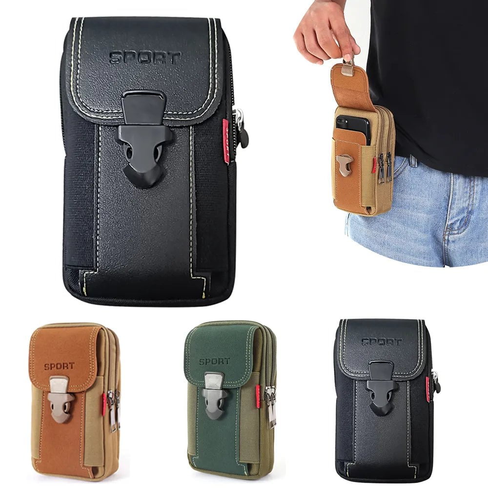 Storazone Man Belt Pouch Mobile Phone Bag for Men Phone Holster Bag Molle Waist Bag Pack Small Tactical Duty Belt Backpack Card Holder