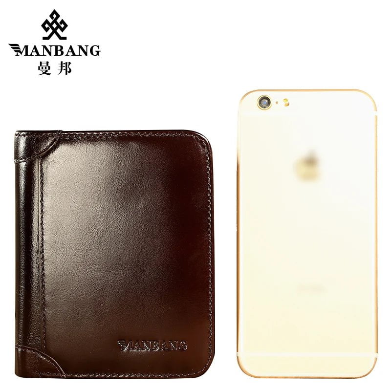 Storazone ManBang Classic Style Wallet Genuine Leather Men Wallets Short Male Purse Card Holder Wallet Men Fashion High Quality