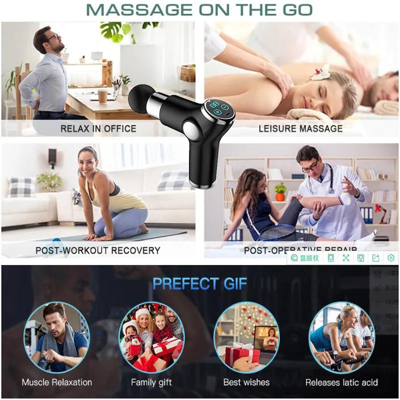 Storazone Massage Gun 32 Speed Deep Tissue Percussion Muscle Massager Fascial Gun For Pain Relief Body And Neck Vibrator Fitness