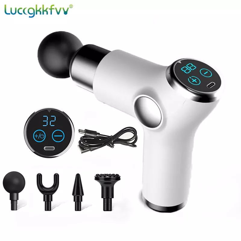 Storazone Massager White / CHINA / Type C Charge Massage Gun 32 Speed Deep Tissue Percussion Muscle Massager Fascial Gun For Pain Relief Body And Neck Vibrator Fitness