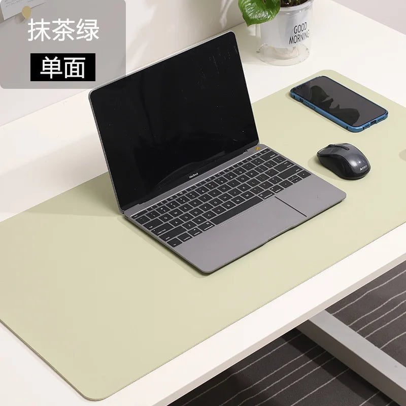 Storazone Matcha green / 60 X 30 CM white mousepad Portable Mouse pad large Gaming Waterproof Non-slip PU Leather Suede Desk Mat Computer Keyboard desk pad Mats