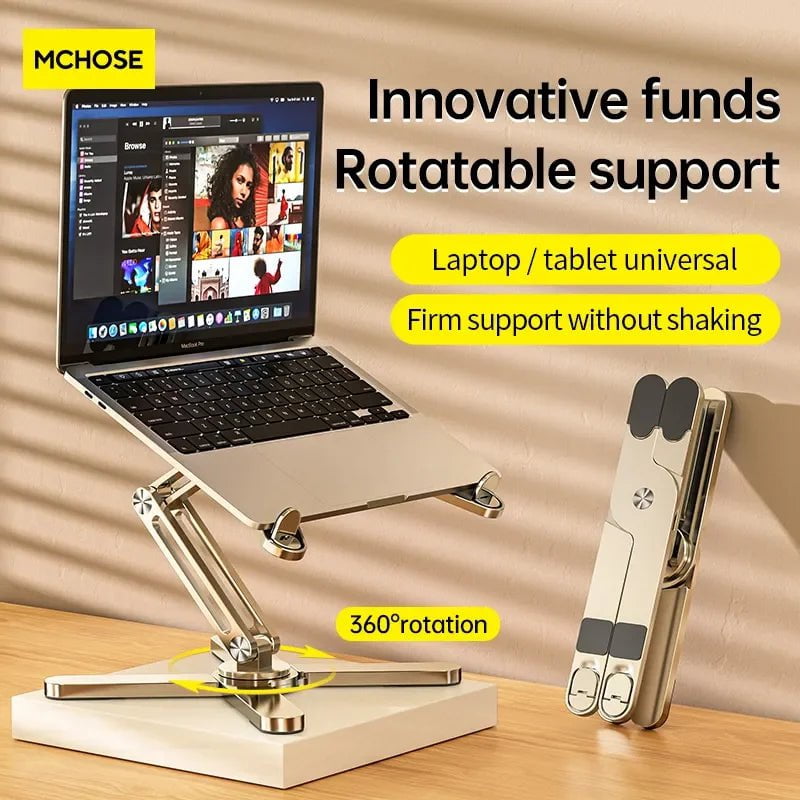 Storazone MC N86 Laptop Stand 360°Rotating Portable Notebook Bracket Heat Dissipation Folding Aluminum Holder Suitable for Macbook Air Pro