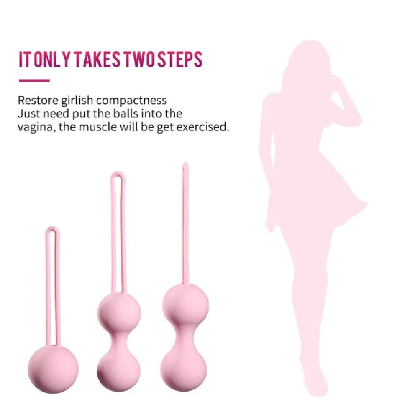 Storazone Medical Silicone Kegel Balls Exercise Tightening Device Balls Safe Ben Wa Ball for Women Vaginal massager Adult toy No Vibrator