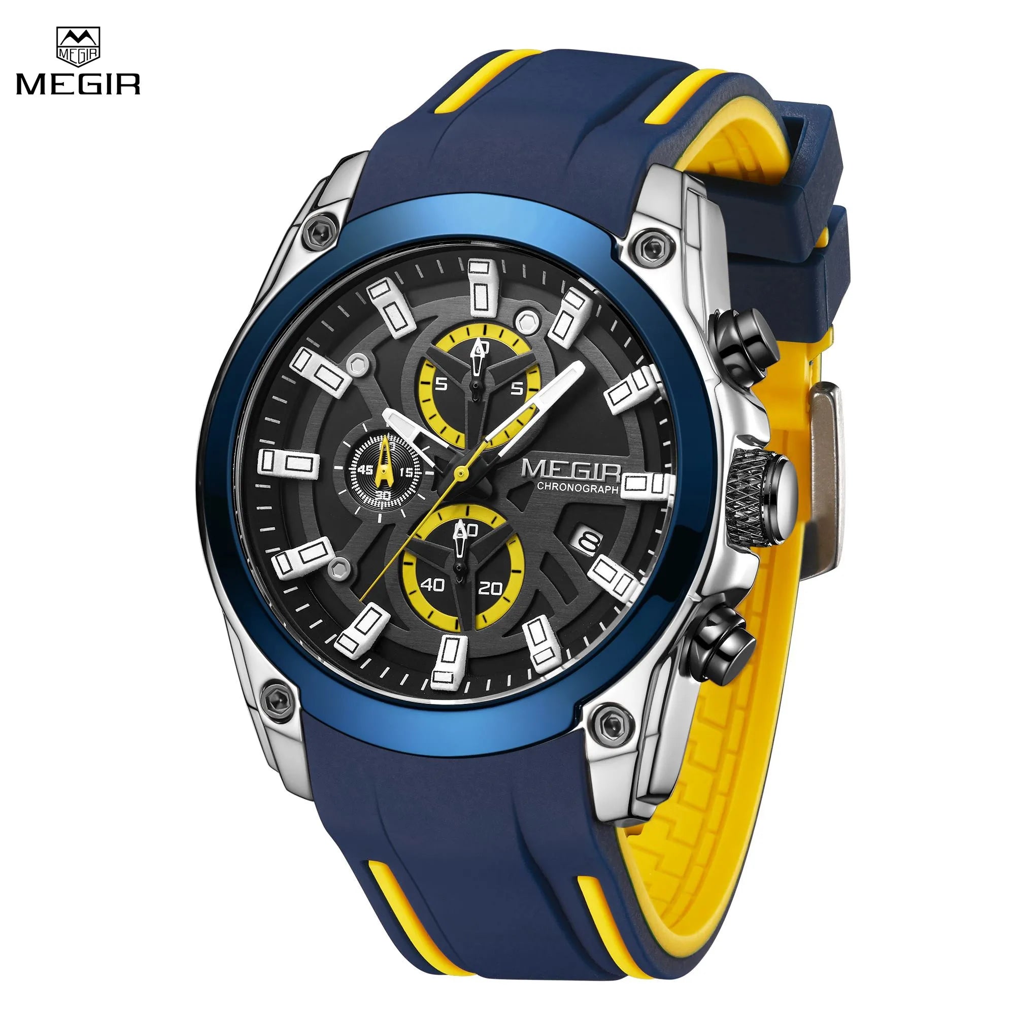 Storazone MEGIR Men's Watches Top Brand Luxury Sport Military Wristwatches Chronograph Luminous Date Quartz Moda Watch Leather Male Clock