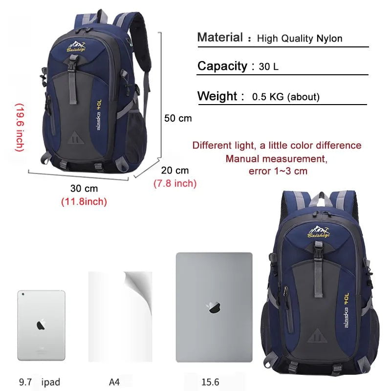 Storazone Men Backpack 2022 New Nylon Waterproof Casual Outdoor Travel Backpack Ladies Hiking Camping Mountaineering Bag Youth Sports Bag