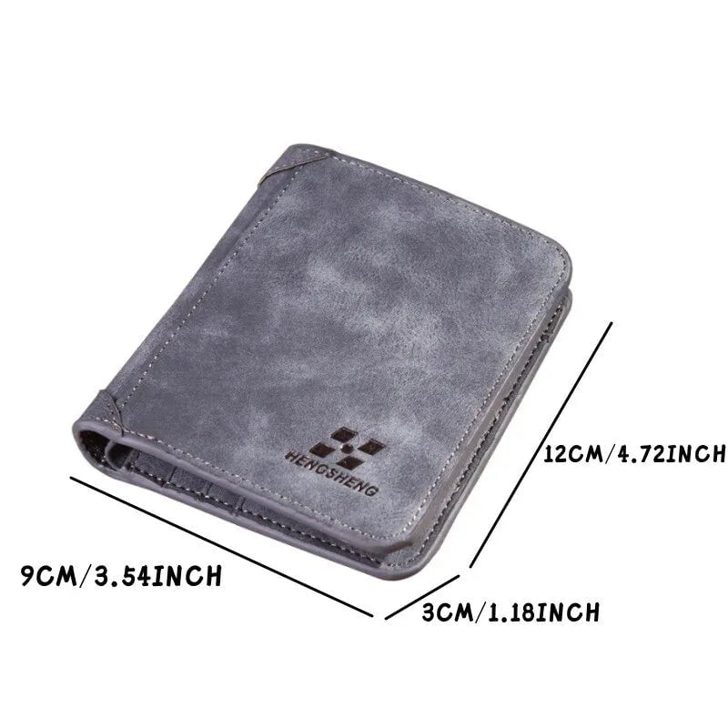 Storazone Men Foldable Leather Wallet Credit Card Holder Fashion Casual Nursing Leather Wallet Trendy Wallet