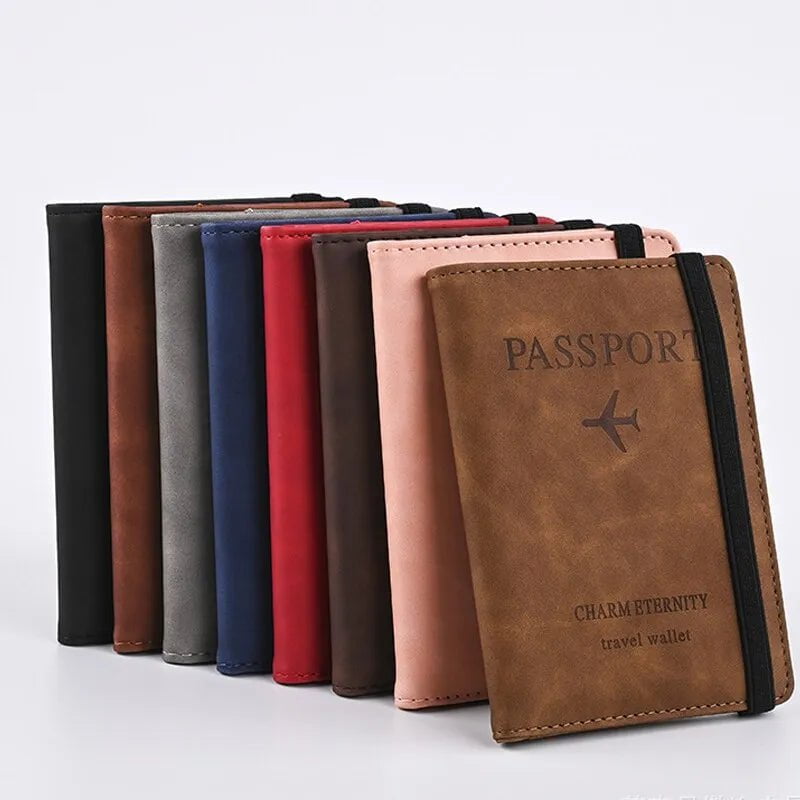 Storazone Men PU Leather Wallet Travel Passport Purse Card Male Travel Accessories Hand Carry Passport Business Cards Holder Wallet