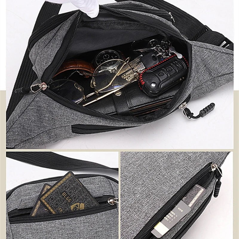 Storazone Men's Breast Package Waterproof Outdoor Sports Bag Canvas Pouch Korean-style Waist Bag Fanny Pouch Crossbody Male Banana Bag
