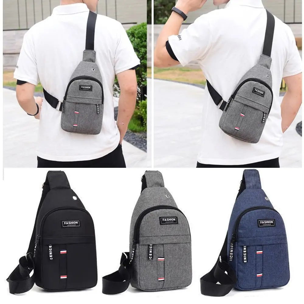 Storazone Men's Chest Bag New Fashion Korean-Style Casual Sports Water-Proof Shoulder Crossbody Bag Cross Body Chest Bag for Men