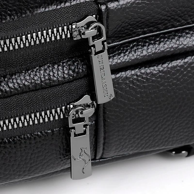Storazone Men's Chest Pack Crossbody Bag Luxury Design Durable PU Leather Handbag Chest Bag Vintage Leisure Men's Handbag Shoulder Bag