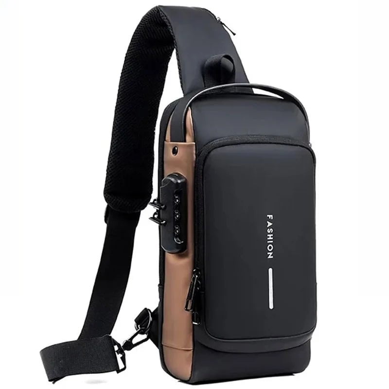 Storazone Men's Multifunction Anti-theft USB Shoulder Bag Man Crossbody Cross body Travel Sling Chest Bags Pack Messenger Pack For Male