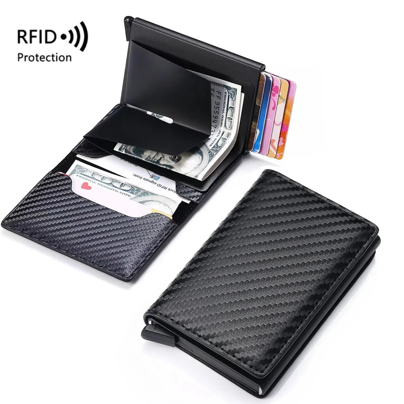 Storazone Men's Rfid Anti-theft Safe Smart Thin Slim Smart Wallet Credit Card Holder Women Luxury Brand Design Business Cardholder Purse