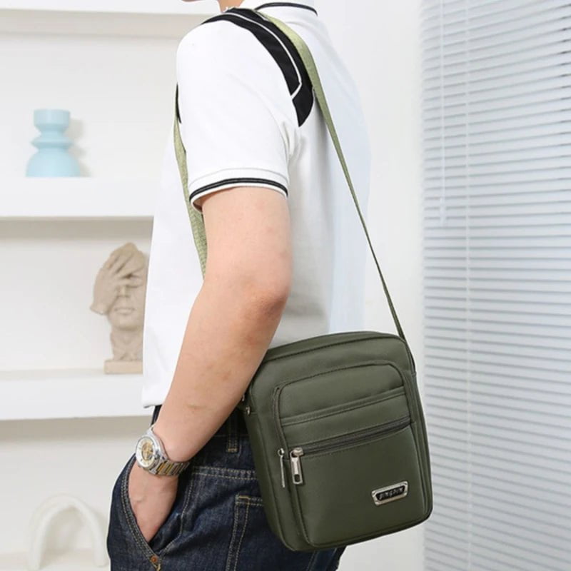 Storazone Men's Shoulder Bag Business Leisure Large Capacity Portable Handbag Multi Layer Waterproof Summer Male's Crossbody Bags