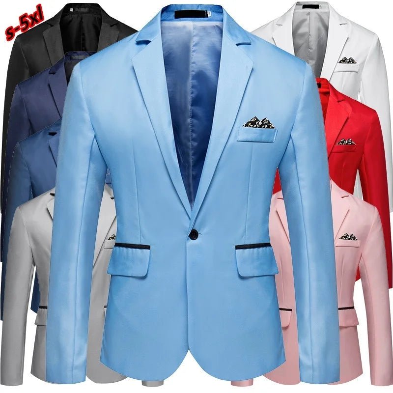 Storazone Men Slim Fit Office Blazer Jacket Fashion Solid Mens Suit Jacket Wedding Dress Coat Casual Business Male Suit Coat