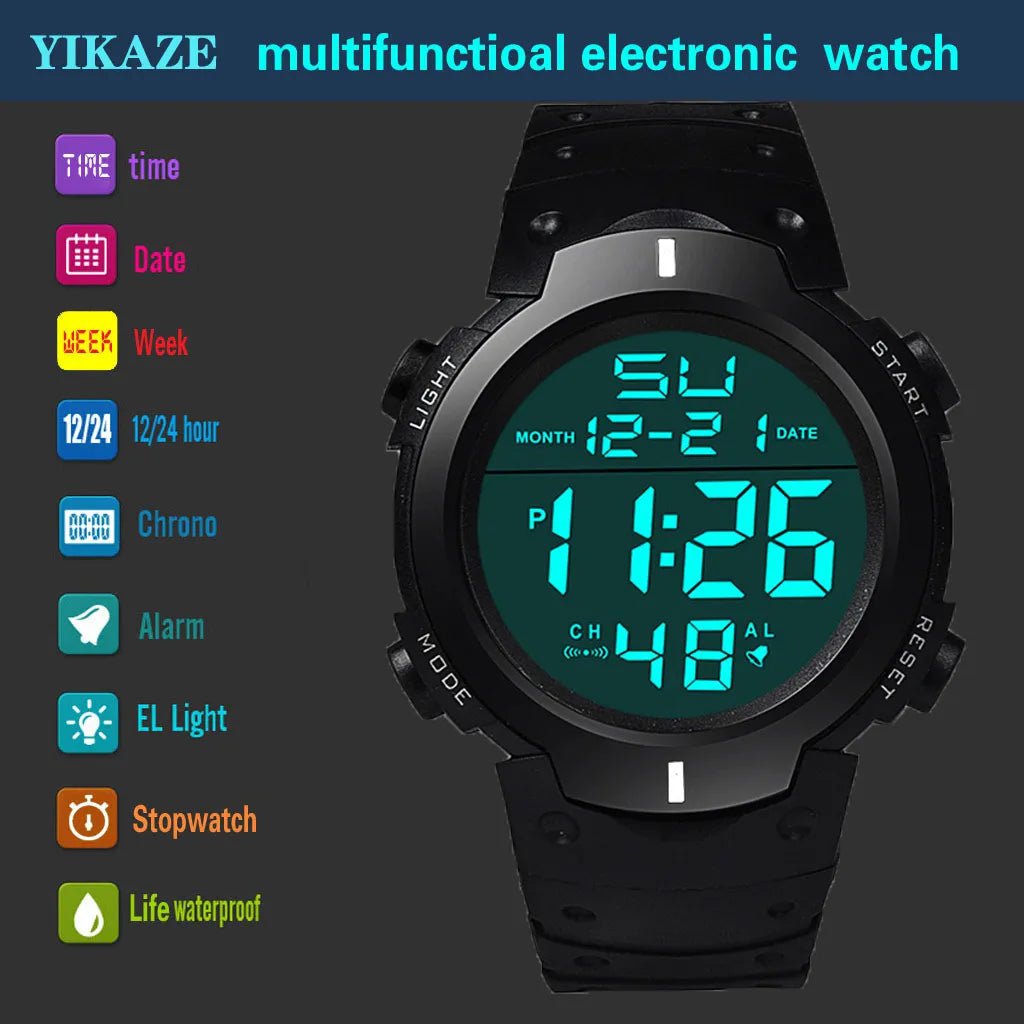 Storazone Men Sport LED Watches Top Brand Men Digital Clock Multi-Functional Rubber Man Fitnes Athlete Timekeeping Electronic Watch Reloj