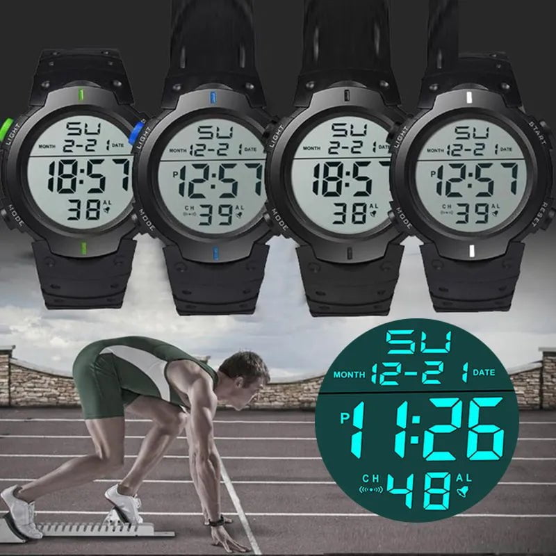 Storazone Men Sport LED Watches Top Brand Men Digital Clock Multi-Functional Rubber Man Fitnes Athlete Timekeeping Electronic Watch Reloj
