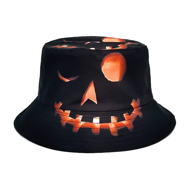 STORAZONE Mens Collections 1 Style / M Halloween Hats Creative Cartoon Pumpkin Grimace Printed Sun-shade Fisherman Hat