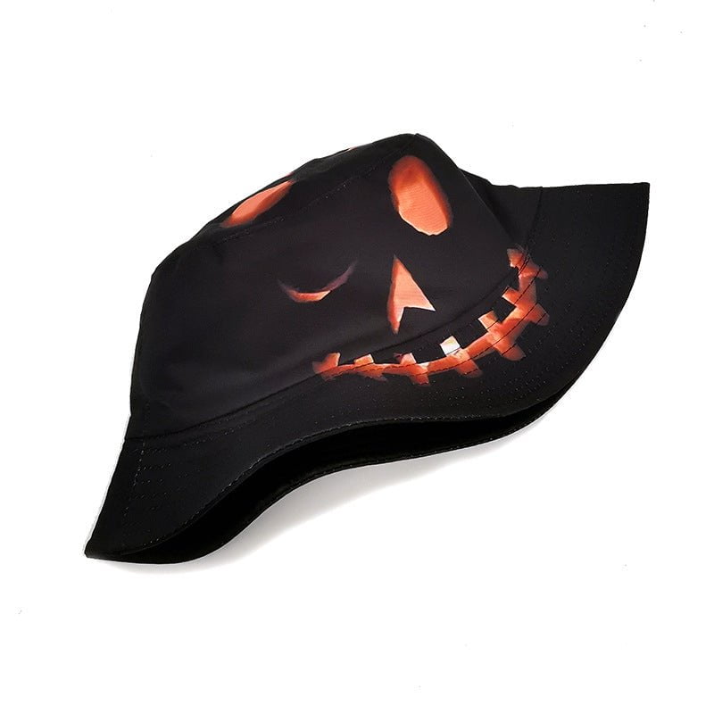 STORAZONE Mens Collections 1 Style / M Halloween Hats Creative Cartoon Pumpkin Grimace Printed Sun-shade Fisherman Hat