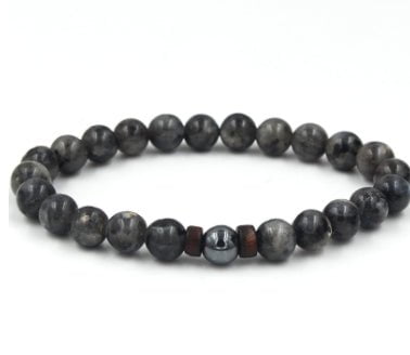 STORAZONE Mens Collections A 2pc Personality Men's Black Volcanic Stone Bracelet