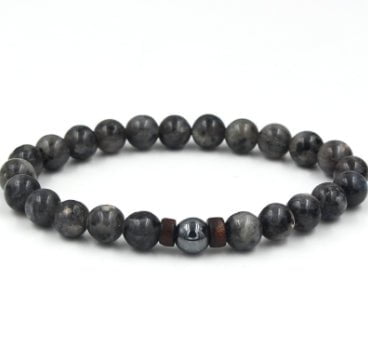 STORAZONE Mens Collections A 3pcs Personality Men's Black Volcanic Stone Bracelet