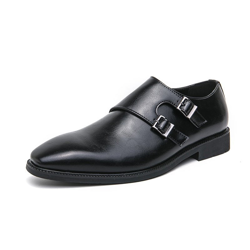 STORAZONE Mens Collections Black / 38 Business Formal Wear Leather Shoes Men's Casual Three Joint Pumps Mengke Buckle Office Wedding Shoes