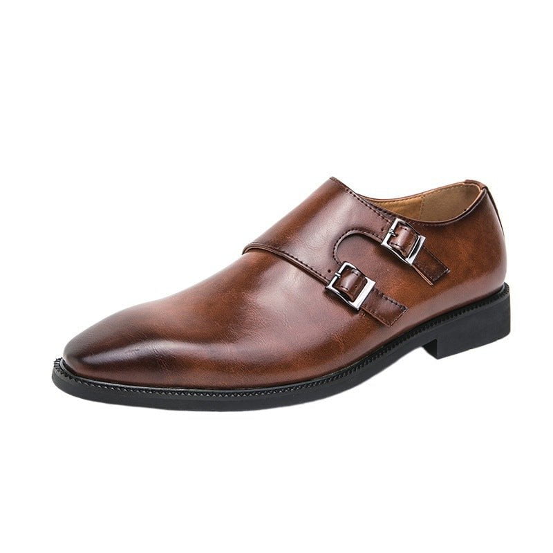 STORAZONE Mens Collections Business Formal Wear Leather Shoes Men's Casual Three Joint Pumps Mengke Buckle Office Wedding Shoes