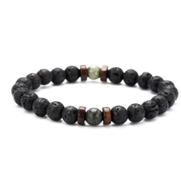 STORAZONE Mens Collections D 3 pcs Personality Men's Black Volcanic Stone Bracelet