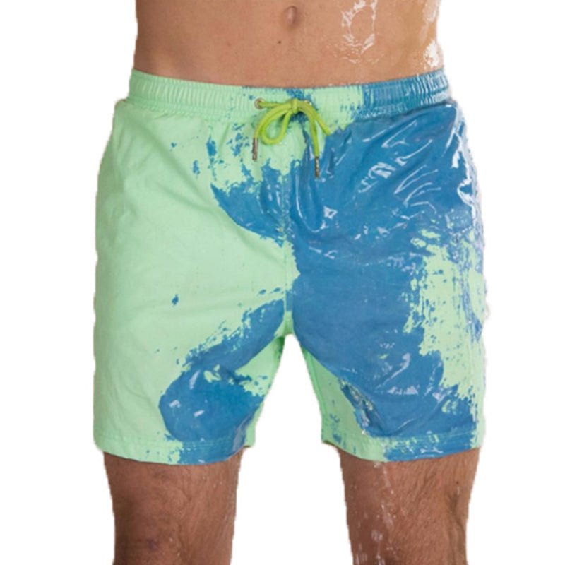 STORAZONE Mens Collections Green / 3XL Magical Change Color Beach Shorts Summer Men Swimming Trunks Swimwear Swimsuit Quick Dry bathing shorts Beach Pant
