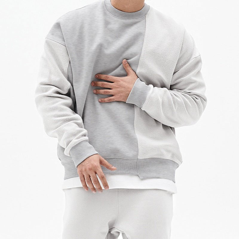 STORAZONE Mens Collections Grey / 2XL Pullover Round Neck Sweater Loose Men Clothes