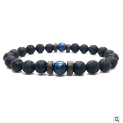 STORAZONE Mens Collections H Personality Men's Black Volcanic Stone Bracelet