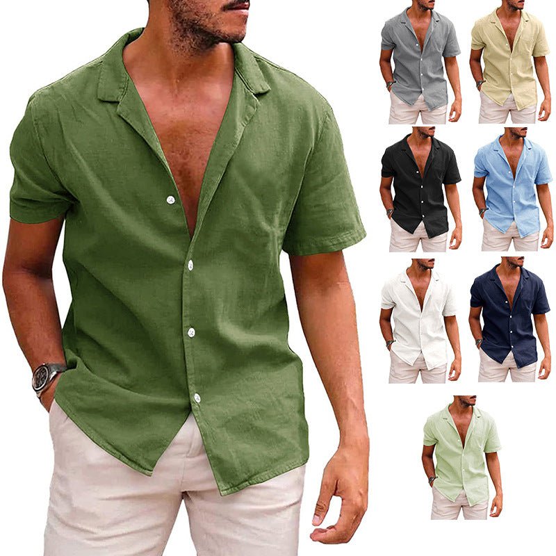 STORAZONE Mens Collections Men's Tops Casual Button Down Shirt Short Sleeve Beach Shirt Summer