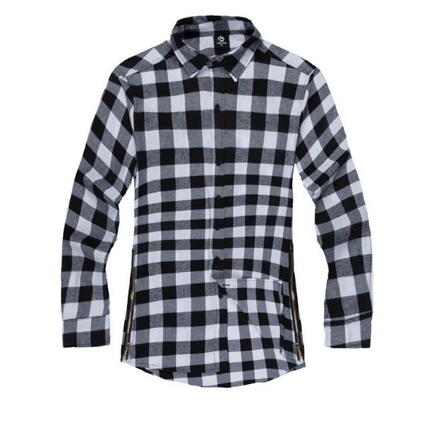 STORAZONE Mens Collections Mens Fashion Hip Hop Shirts Streetwear Urban Clothing Hiphop Men Clothes Plaid Zipper Shirt