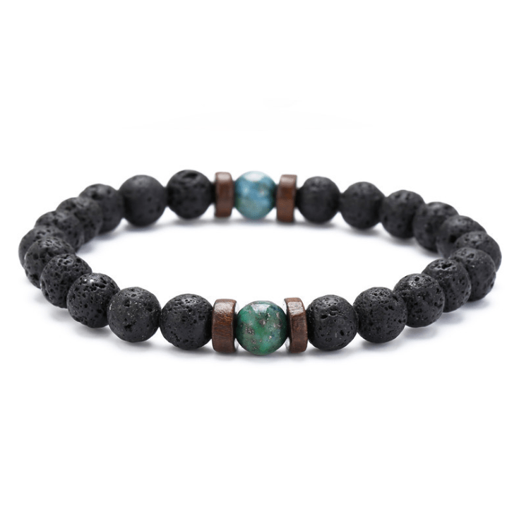 STORAZONE Mens Collections Personality Men's Black Volcanic Stone Bracelet