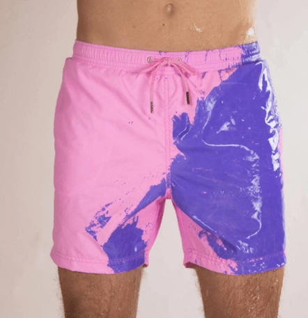 STORAZONE Mens Collections Pink / 3XL Magical Change Color Beach Shorts Summer Men Swimming Trunks Swimwear Swimsuit Quick Dry bathing shorts Beach Pant