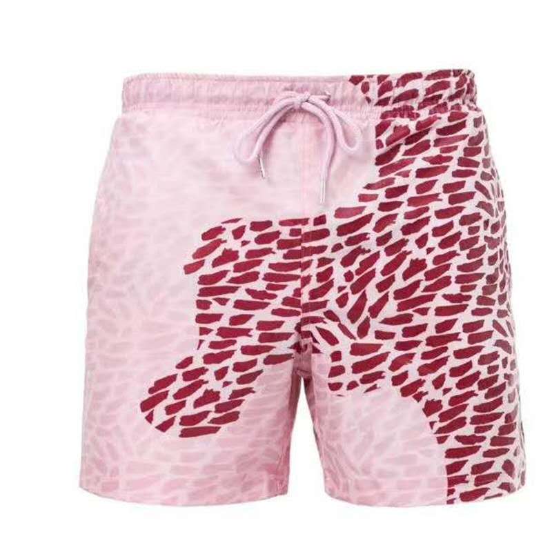STORAZONE Mens Collections Pink B / 3XL Magical Change Color Beach Shorts Summer Men Swimming Trunks Swimwear Swimsuit Quick Dry bathing shorts Beach Pant