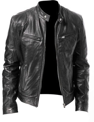 STORAZONE Mens Collections PU Leather Jacket Slim Leather Jacket