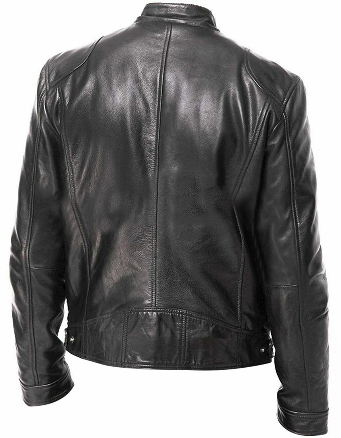 STORAZONE Mens Collections PU Leather Jacket Slim Leather Jacket